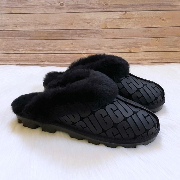UGG Shoes - UGG Women’s Coquette UGG Logo Black Slippers